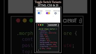 3 Toggle Switches That Will BLOW Your Mind! 🤯 #coding #javascript  #webdesign #css #shorts #code