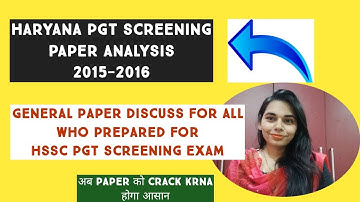 HSSC PGT SCREENING EXAM PAPER SOLUTIONS 2016 FOR ALL GENERAL PAPER// NS CLASSES