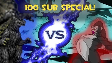 Godzilla vs King Kong Sprite Animation (Remastered) (what if not made in paint?) 100 sub special