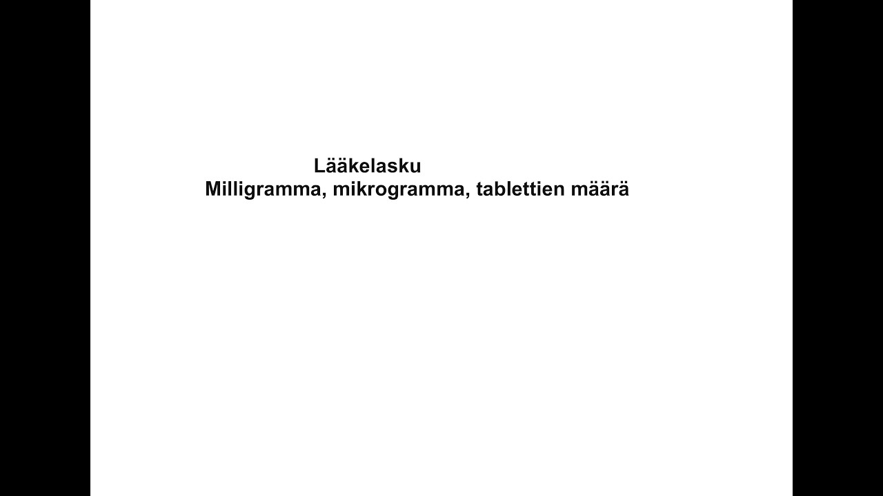 Mikrogrami Milligramma, mikrogramma, tablettien määrä - YouTube