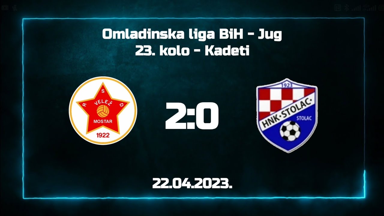 FK Velež - HNK Stolac 2:0 (23. kolo Omladinske lige BiH - Jug) - Kadeti