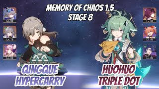 Qingque Hypercarry & Huohuo x Kafka DoT Memory of Chaos Stage 8 (3 Stars) | Honkai Star Rail