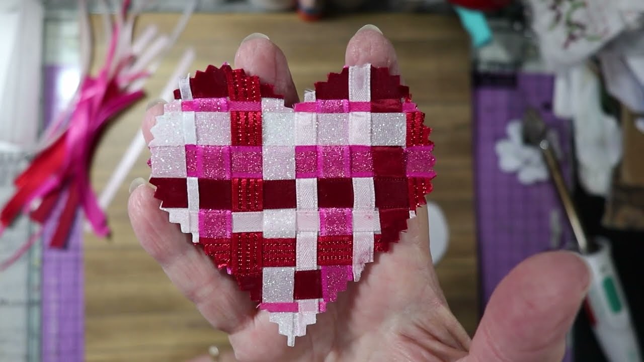 Little Bits #16: Woven Ribbon Hearts