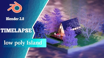 Low poly Island  | Blender 2.8 Timelapse!!!