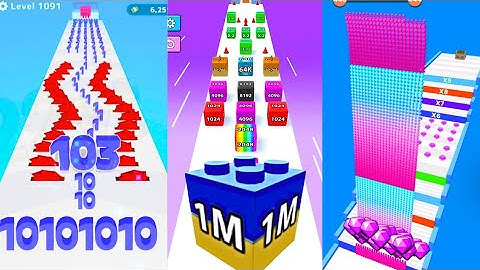 Jelly Merge Run 2048 vs Canvas Run vs Number Master 2048 : Number Run 3D Max Level Gameplay 👌 👍