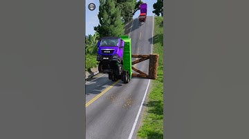 Mixed trucks vs log trap #india #funny #shortvideo #shorts #truck #dumper #usa #beamngdrive -19