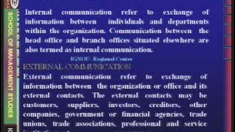 Internal and External Communication