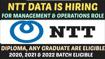 NTT Data Off Campus 2022 Drive | 2023, 2022, 2021 Batch  | Freshers | Any Graduates/ Post Graduates