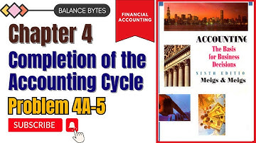 Problem 4A-5 | Completion of the Accounting Cycle | Chapter 4 | by Prof. Muhammad Sufyan