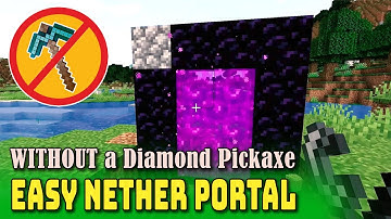 HOW TO Build a Nether Portal WITHOUT a Diamond Pickaxe in Minecraft | Easy Step-by-Step Tutorial
