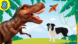 Trex vs Dog | Skyheart&#39;s Dinosaurs toys mighty megasaur jurassic world mattel schleich playmobil