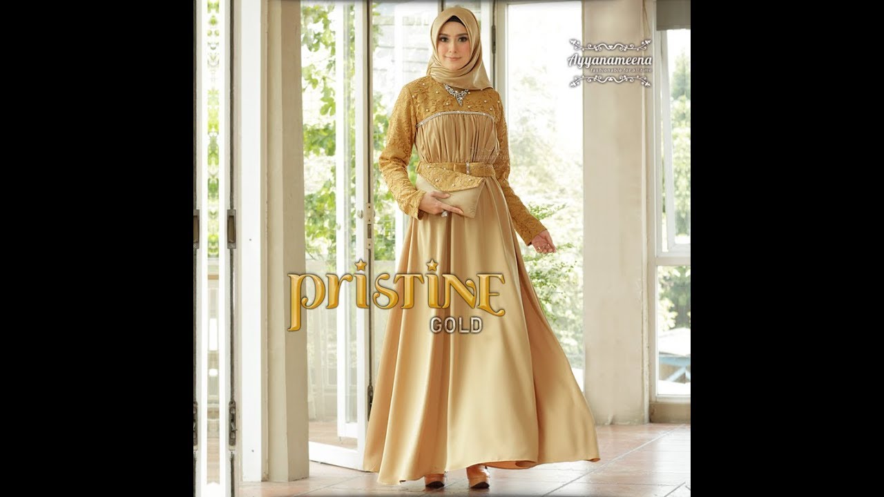 Gamis Pesta  Elegan  Glamour Terbaru 2021 Baju  Muslimah  