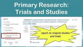 EBSCO Limiters to help you fulfill assignment requirements