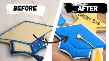 EASY Graduation Cookie Decorating Tutorial! Real Time Cookie Decorating for Beginners- Step by Step