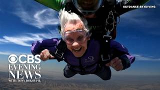 100-year-old grandmother skydives in California: If you slow down, life is over