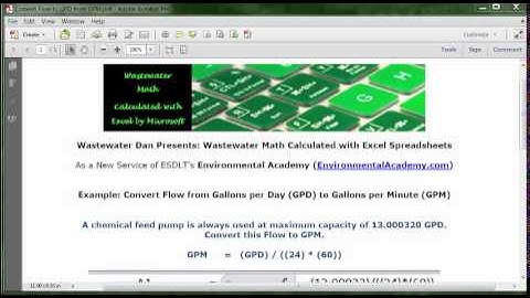 Calculate / Convert Flow from GPD to GPM