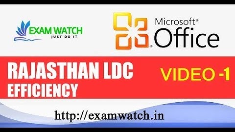 Rajasthan LDC Efficiency Test MS Word Ms Excel Typing Test