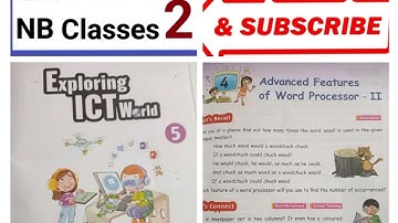 Class-5 Ch 4 "Advanced Features of word Processor -II " Q-Ans. + Exercises (Computer) @NBCLASSES2 