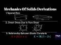 Mechanics of Solids Derivations| Tapered Bars, Shear Stress, Elastic Constants| 1 Night Before Exams