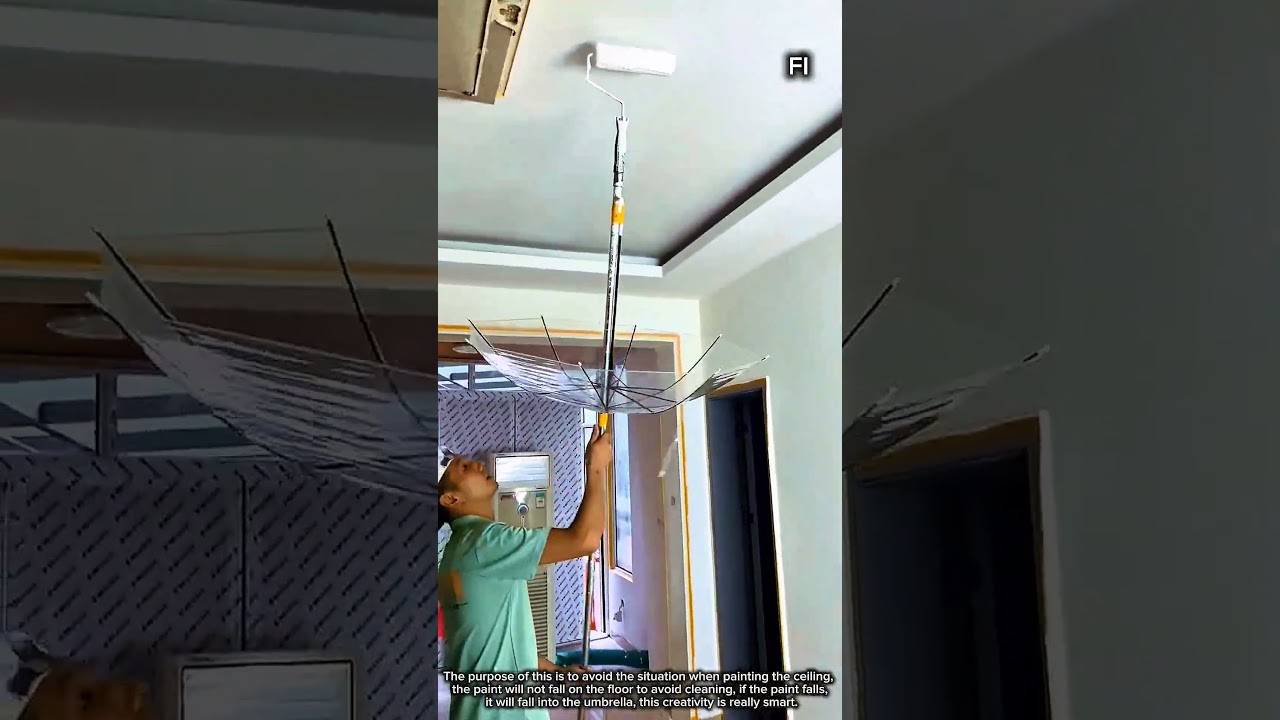 Paint the ceiling without dropping paint on the floor