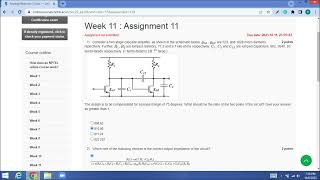 Analog Electronic Circuits NPTEL Week 11 Assignment