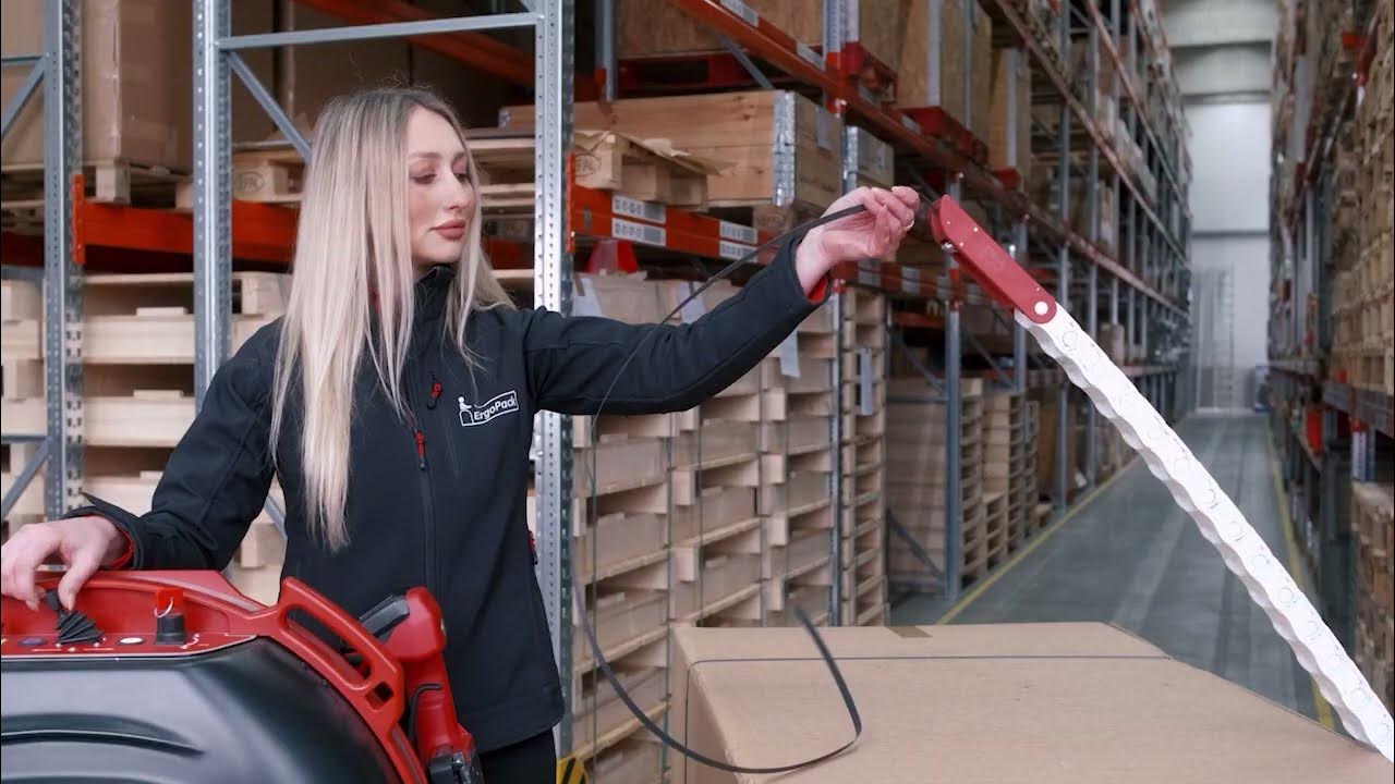 ErgoPack Mobile Pallet Strapping Machine Demonstration YouTube