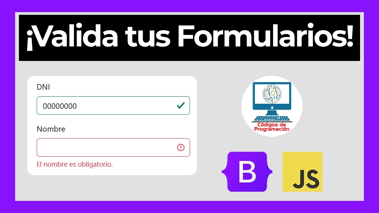 Valida tus Formularios con Bootstrap 5 y JavaScript | Paso a Paso - YouTube