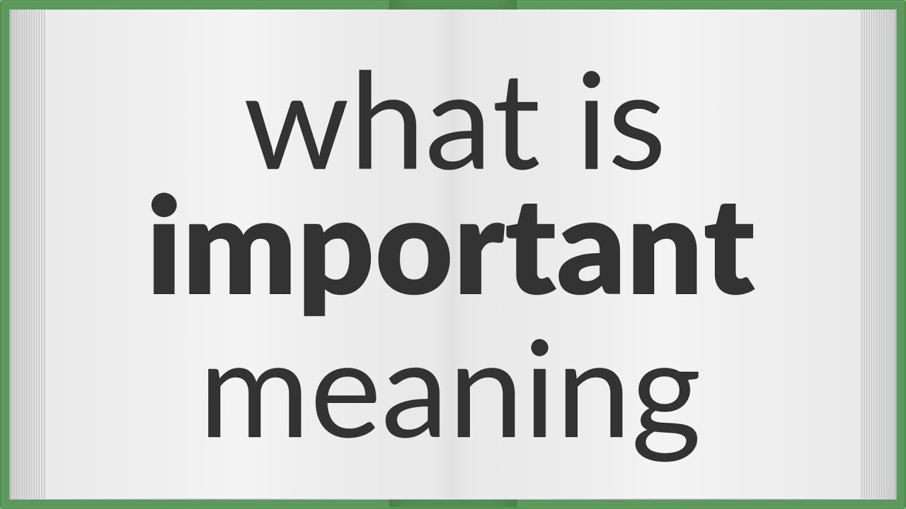 Important | meaning of Important