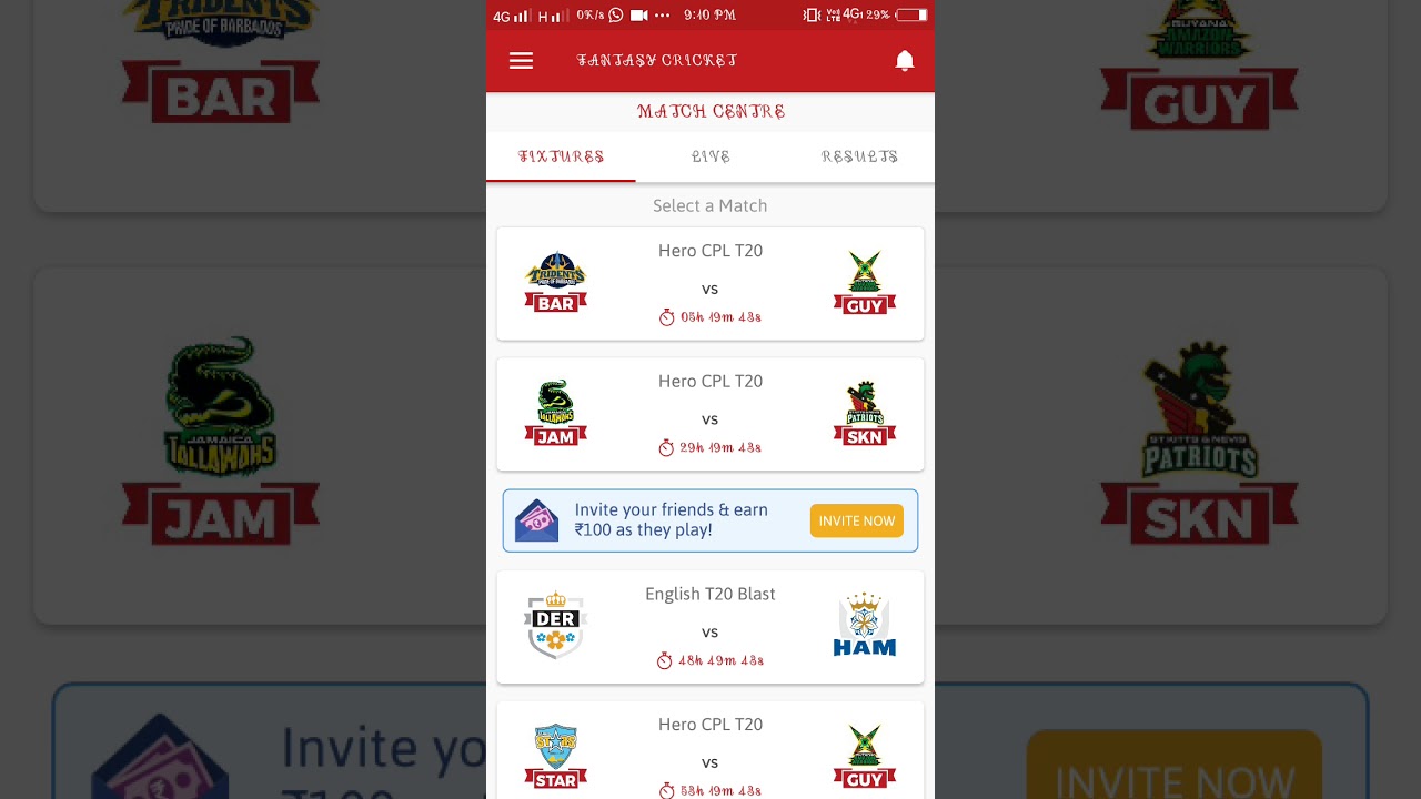 Bar vs Guy dream11 team