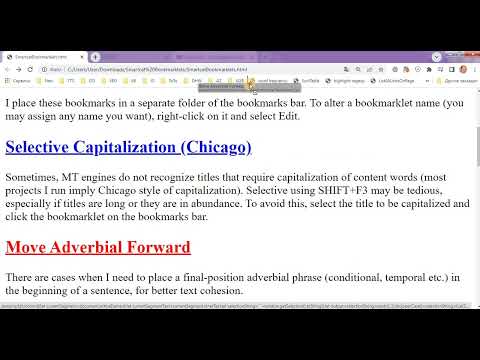 Adding a bookmarklet to the bookmarks bar