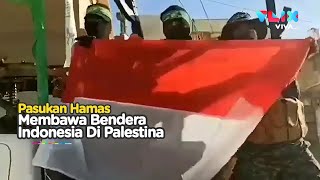 Pasukan Hamas Bawa Bendera Indonesia saat Pawai di Khan Yunis, Palestina