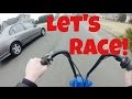 Racing a Car | Wheelie Practice | Where&#39;s my Dirt Bike?