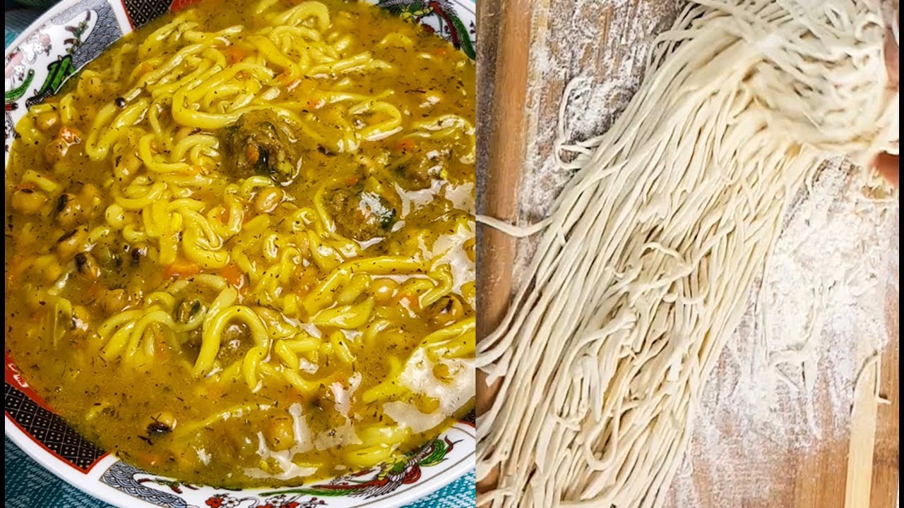 Homemade Noodles | آش بریده توسط دست | (without machine)