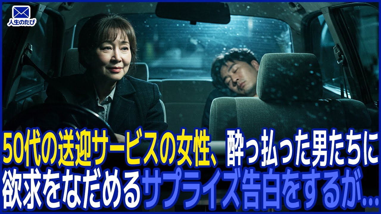 Outline Video 50代の送迎サービスの女性、酔っ払った男たちに欲求をなだめるサプライズ告白をするが…