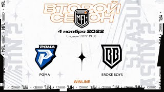 Прямая трансляция ЛФК «Рома» x ФК «Broke Boys» | Восьмой тур | Winline Медийная Футбольная Лига