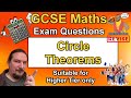 Circle Theorems - GCSE Maths Exam Questions (Higher Tier Only)