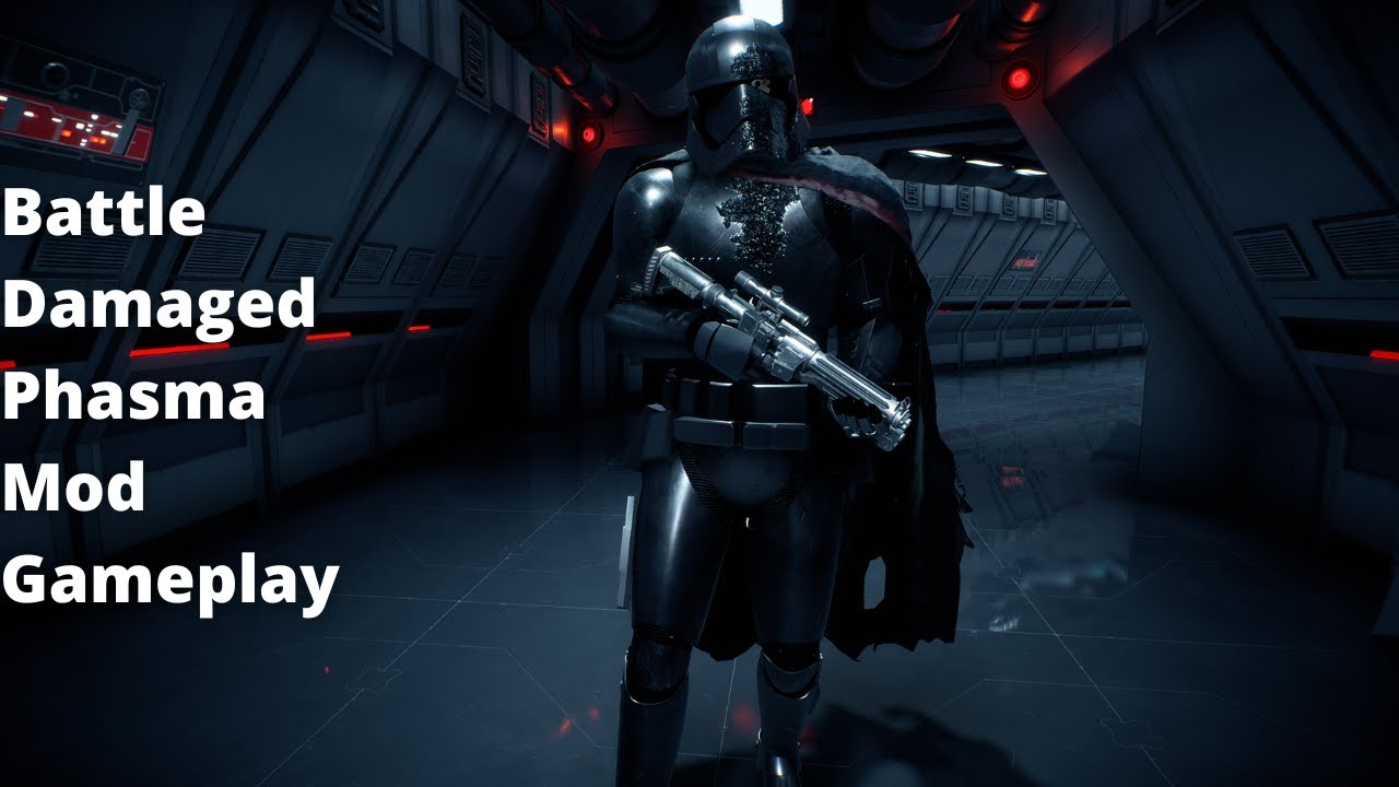 Star Wars Battlefront II - Battle Damaged Phasma Mod Gameplay (The Last Jedi)