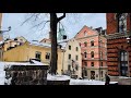 Stockholm walks riddarholmen snowy april morning in medieval area of stockholm