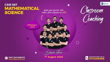 Classroom Coaching CSIR NET Mathematical Science, Weekly Test Scheduling & Paper Discussion