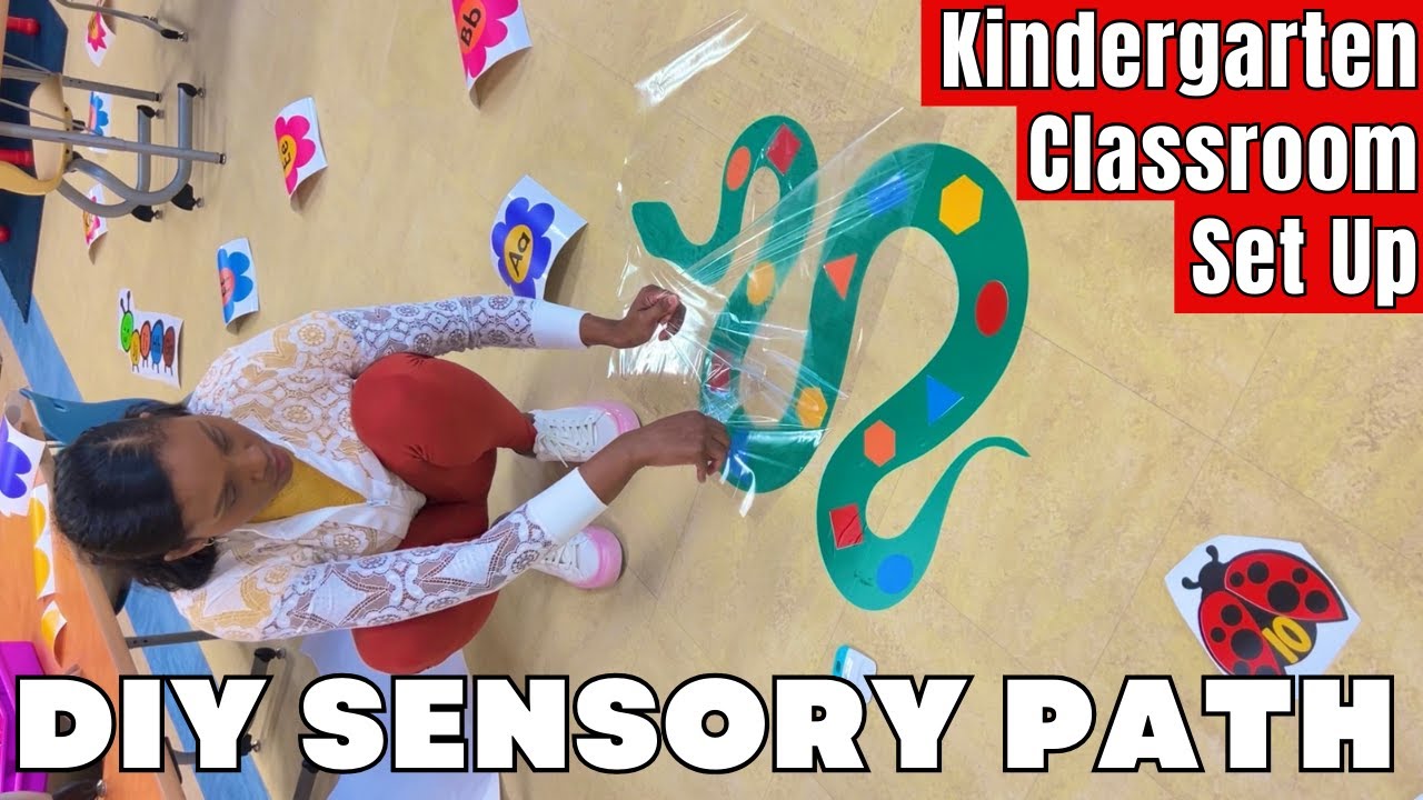 DIY Sensory Floor Path, Kindergarten Classroom Set Up - Cricut Venture  Tutorial Teacher Cricut Idea 