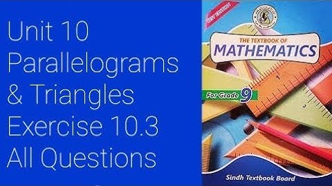 Class 9 | Unit 10 | exercise 10.3 All Question solved maths sindh board