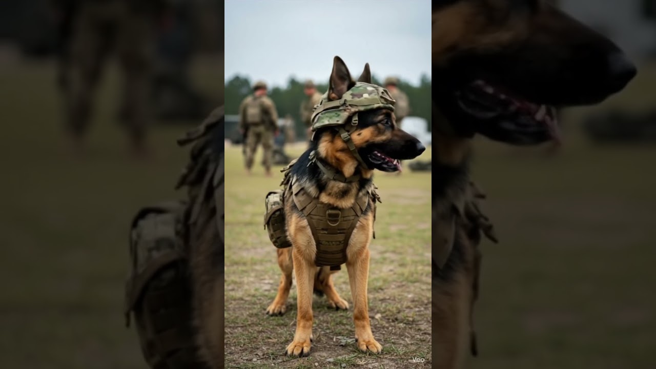 German Shepherd new army gear ❤️🐾 