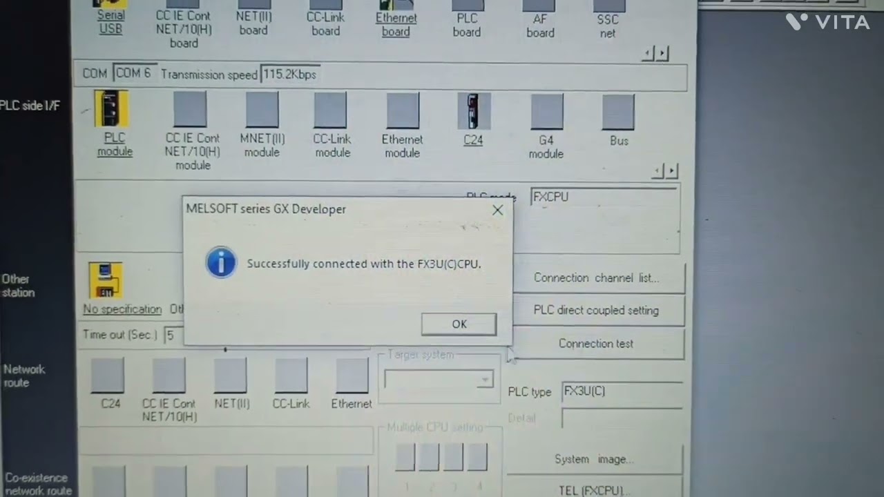 Mitshubishi plc backup by Gx developer by serial communication.