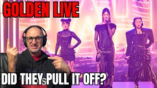 Vocal Coach Reacts to GOLDEN (Live) from KPOP DEMON HUNTERS - did these girls pull it off live