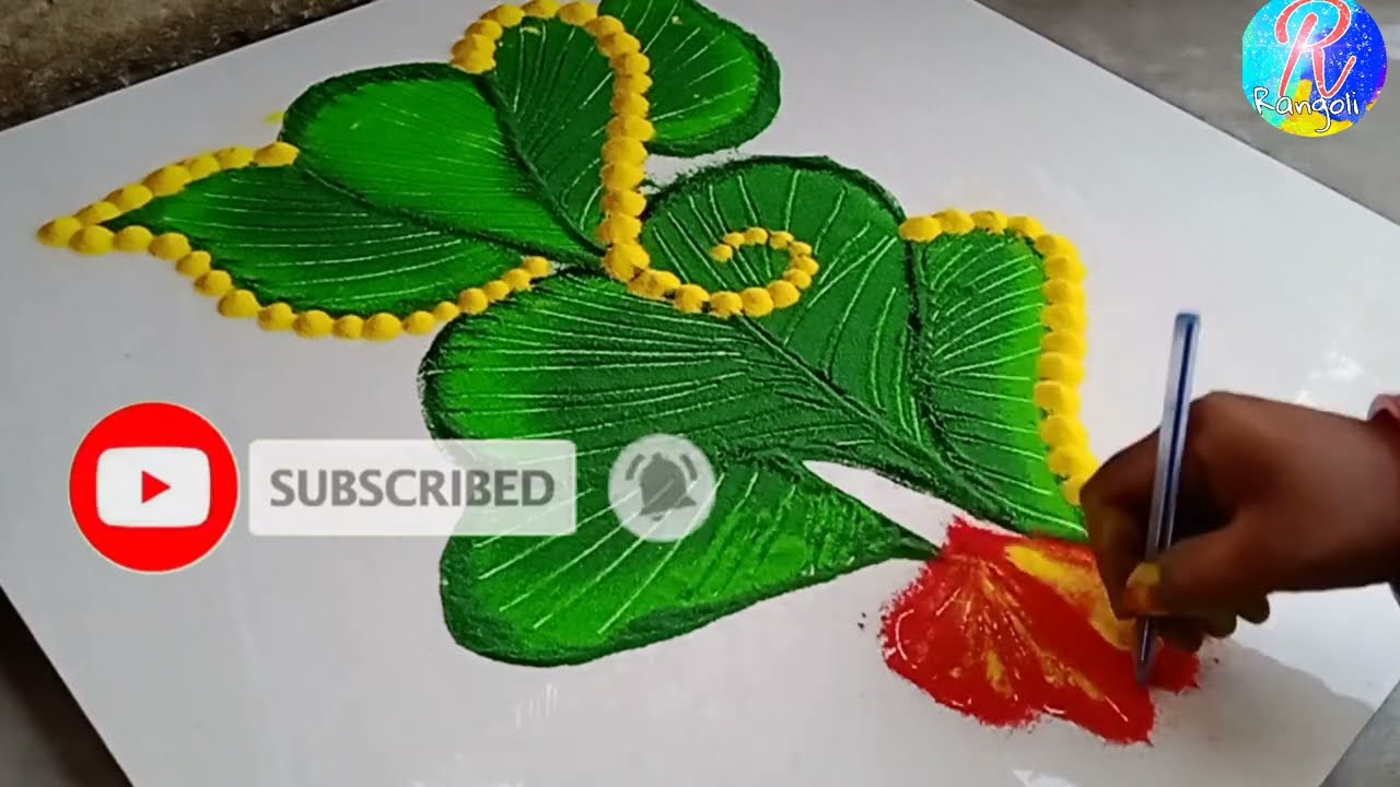 Easy Ganesha Rangoli design by Rani | Simple Ganpati rangoli design 2022 | Top Rangoli design