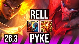 RELL &amp; Jhin vs PYKE &amp; Ezreal (SUP) | Perfect KDA: 5/0/16 | KR Master | 26.3