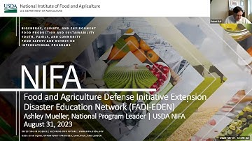 Food and Agriculture Defense Initiative Extension Disaster Education Network Webinar_8/31/23