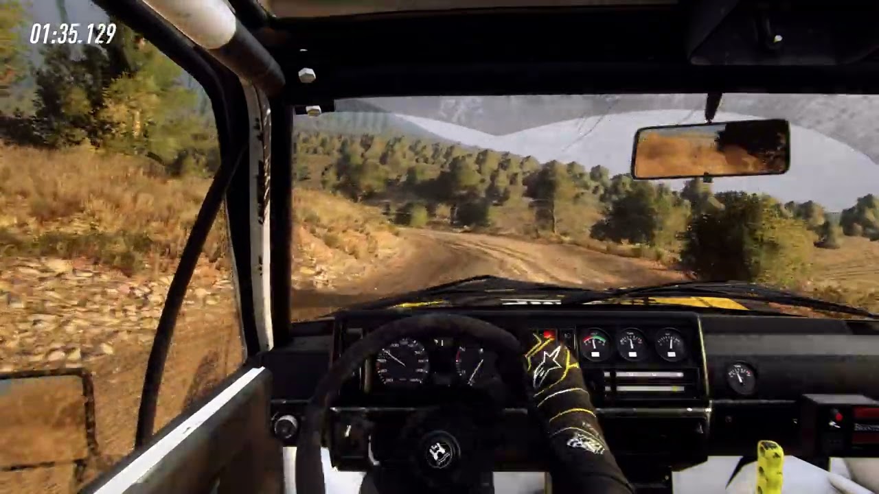 VW Golf GTI busted up for this Argolis Greece stage in Dirt Rally 2