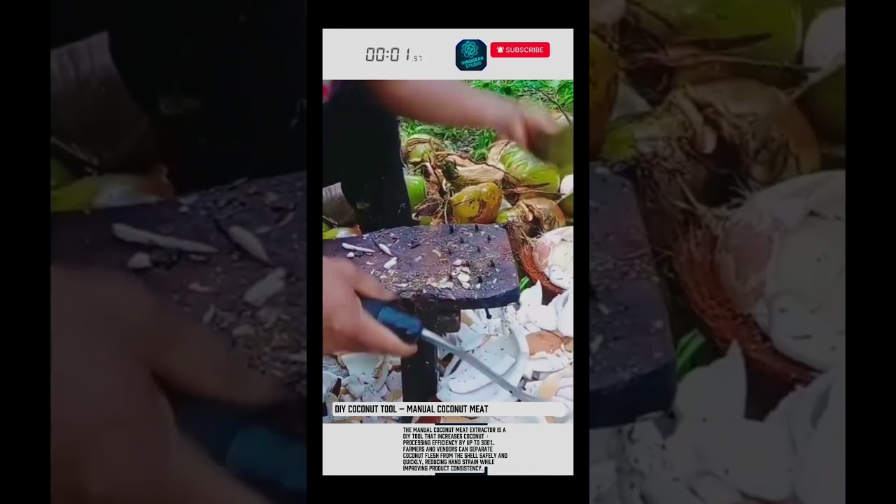 DIY Coconut Tool – Manual Coconut Meat Extractor Machine