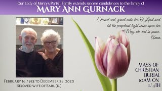 Funeral Mass of Christian Burial of Mary Ann Gurnack